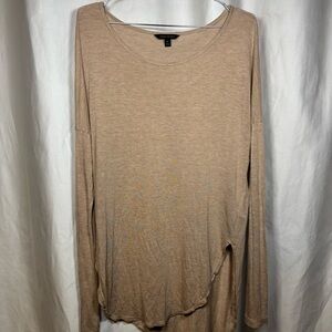 Banana Republic 100% Modal Longsleeve Tee Taupe Lightweight Scoop Neck Medium